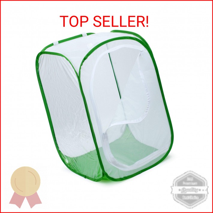 RESTCLOUD 36″ Large Monarch Butterfly Habitat, Giant Collapsible Insect Mesh Cag