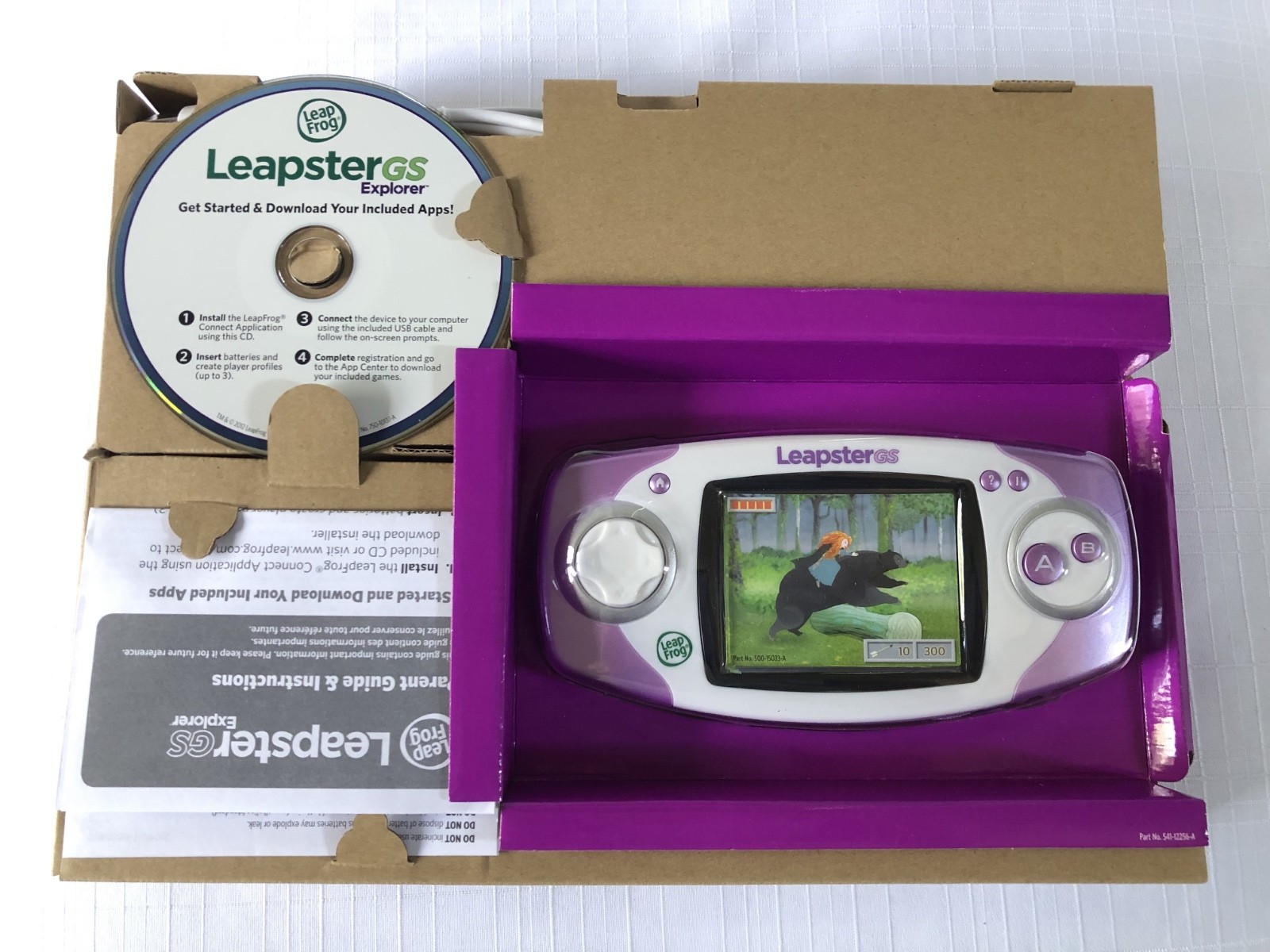 NEW (open box) LEAPFROG LEAPSTER GS PURPLE – Game Console & Camera – Fun!