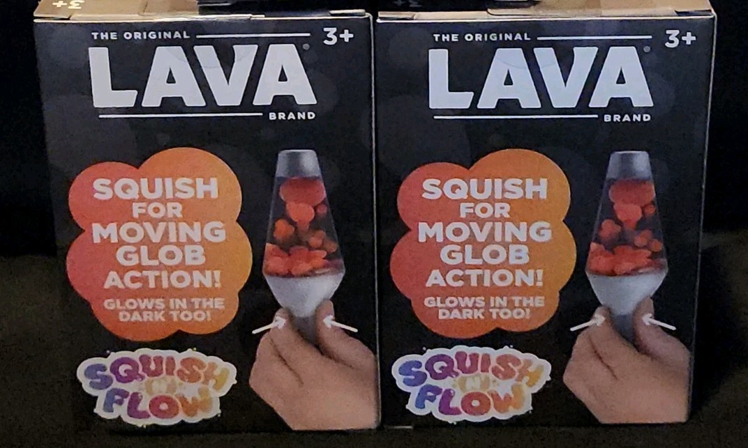 Schylling Lava Squish N Flow NeeDoh Glow In The Dark Red & Purple Lamp New Rare