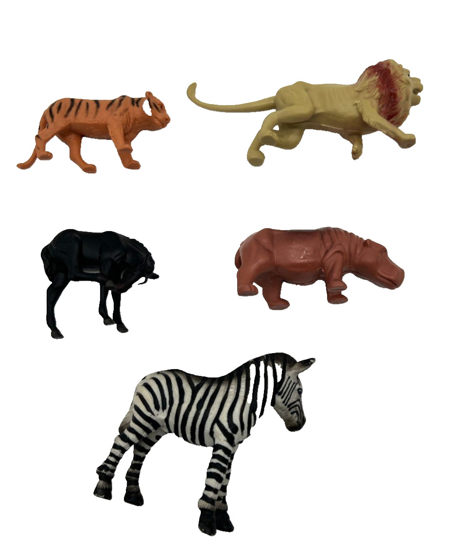 Hard Plastic Zoo Wild Farm Animals Mixed Lot 12 Schleich-Safari-Jaru Loose
