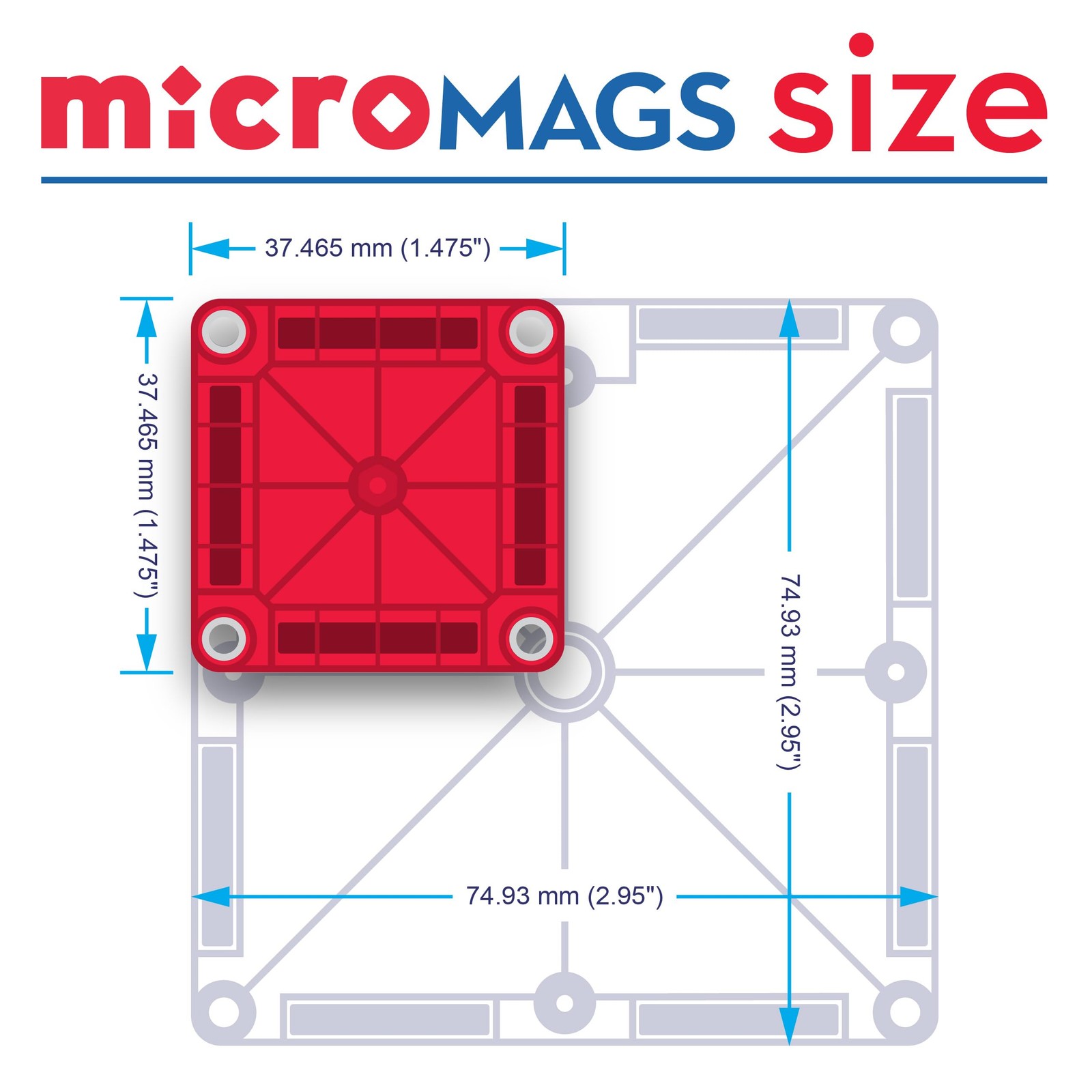MAGNA-TILES microMAGS 26-Piece Travel Magnetic Small, Multi-coloured