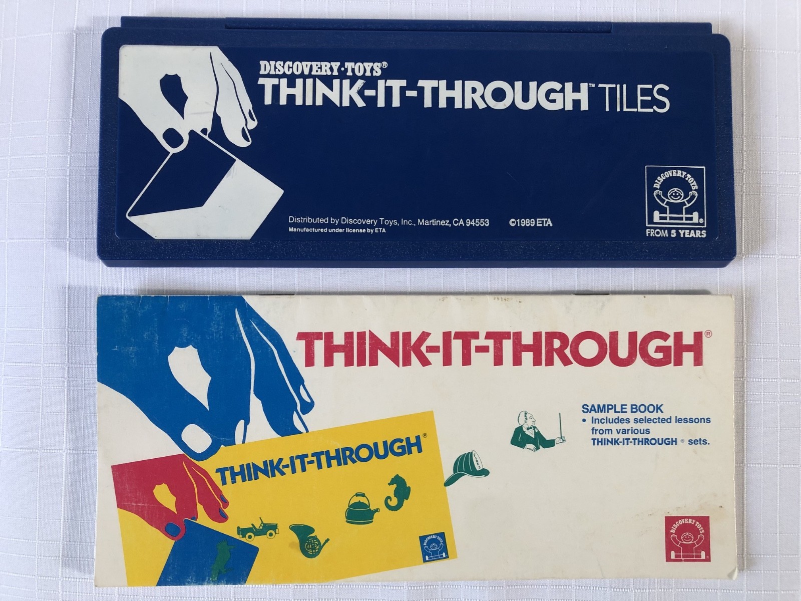 VTG DISCOVERY TOYS Think-It-Through Tiles 1989 – 8 Booklets – Math & Reading