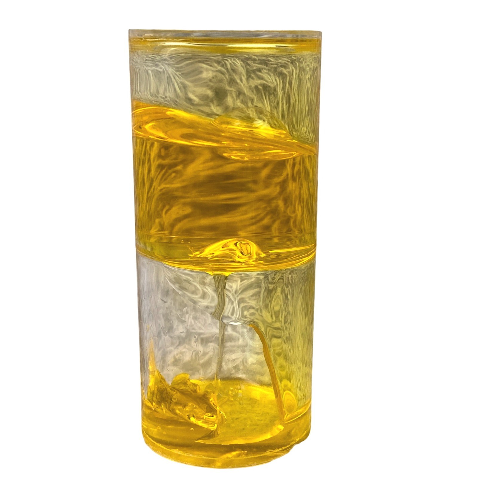 Ooze Tube TG7002 Yellow Liquid Motion Hourglass Desk Toy Stress Relief Sensory