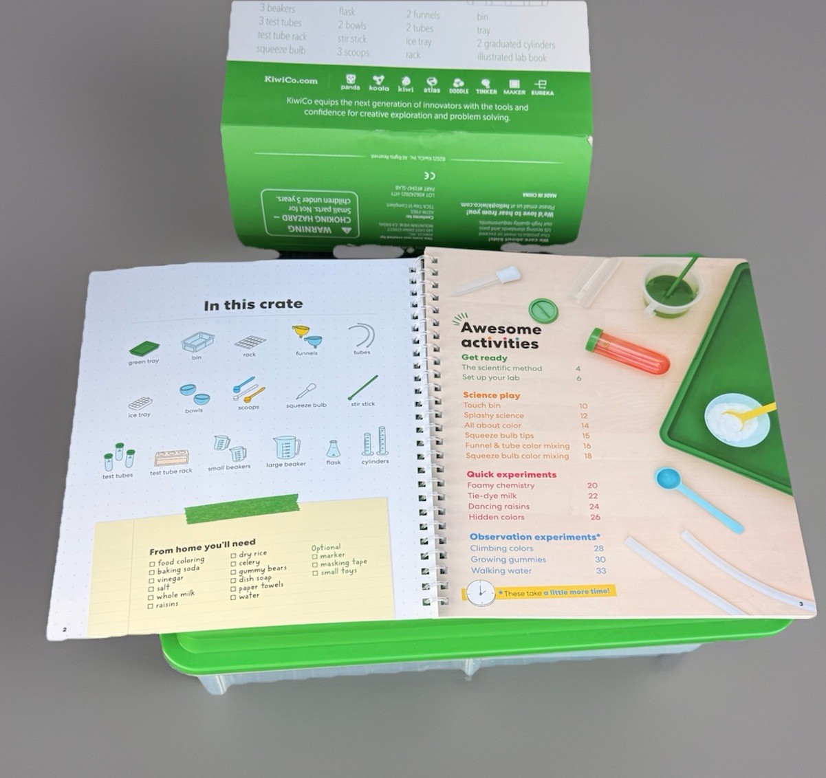 KiwiCo Learn & Grow! Chemistry Play Lab Sensory Play Educational Science Kit New