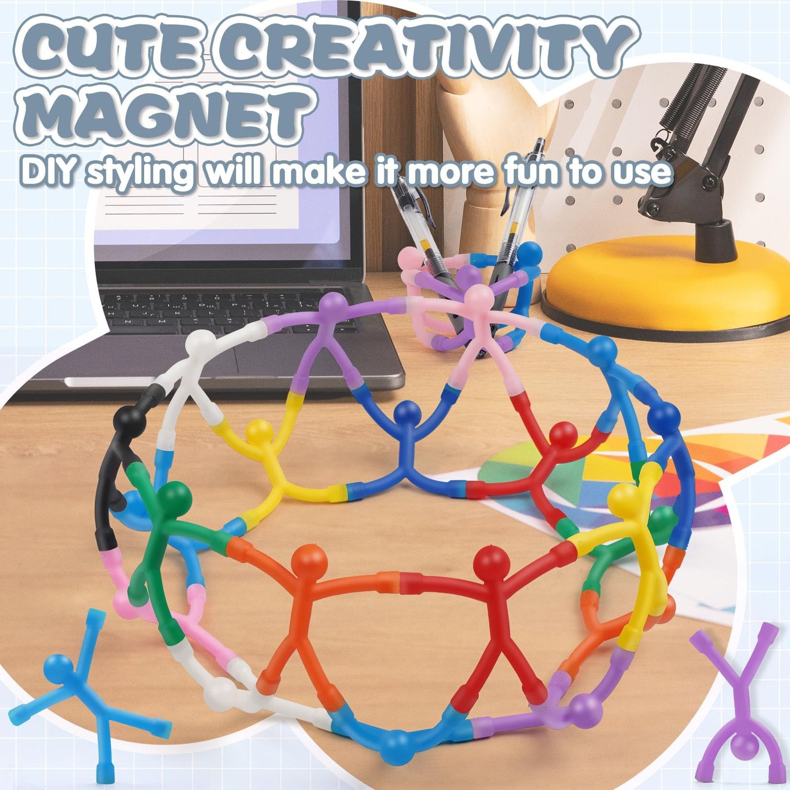 Nice Magnets 10PC Magnetic People, Push Pins, Colorful Small, Opaque