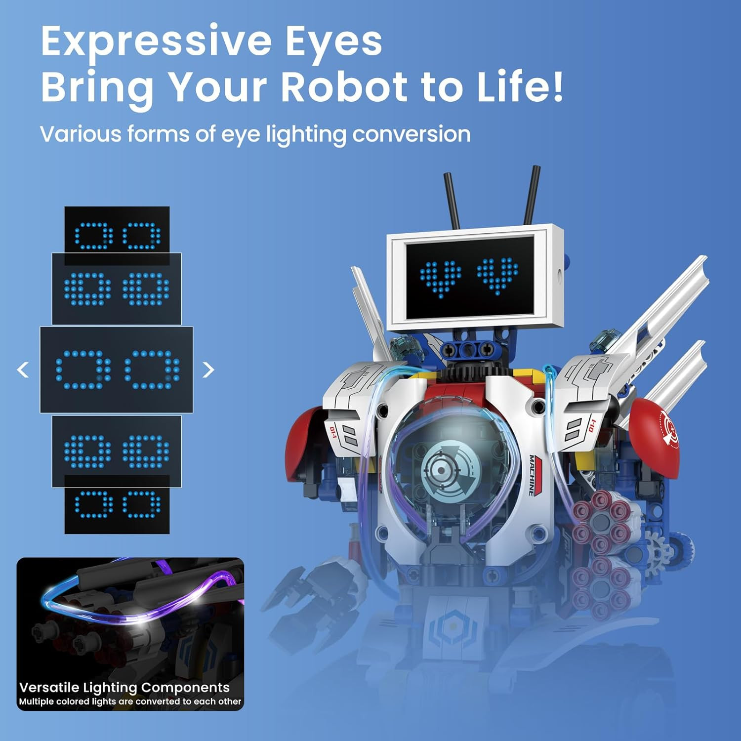 5-In-1 STEM Robot Building Kit for Kids Ages 6-16, Remote & App Controlled, Rech