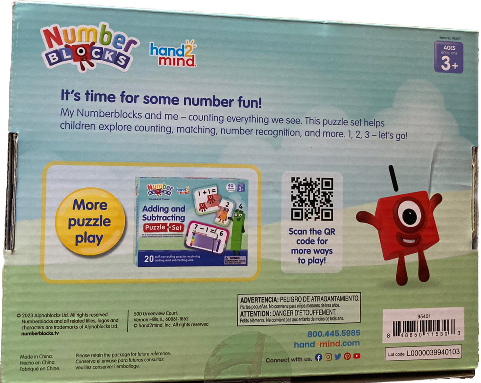 Hand2mind Number blocks Counting Puzzle Set NEW 3+