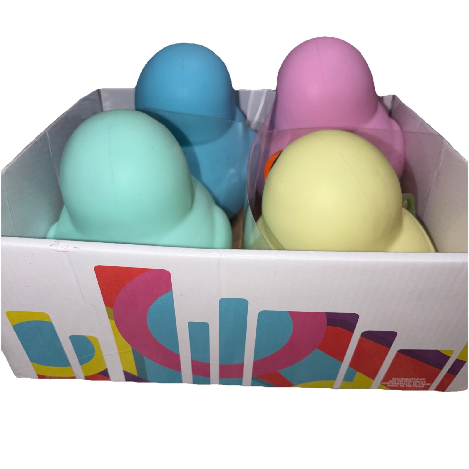 Laffy Quacks Jumbo Squishy Ducks Blue,Pink,Green,Yellow Set Of 4 New W/Box 🐥🐣