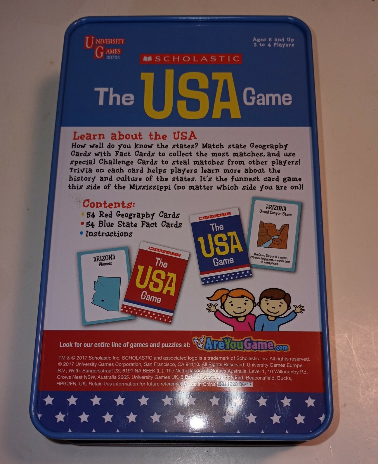 Scholastic The USA Game New In Tin University Games Educational Learn The States