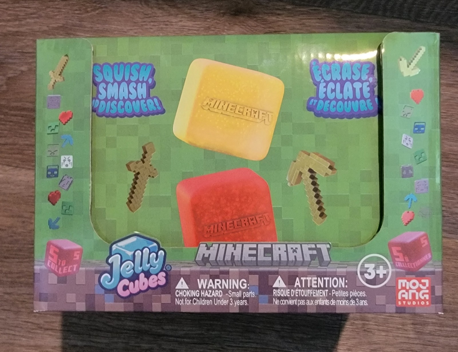 Minecraft Jelly Cube RARE CHASE 1/48 Real 18k GOLD Plated Sword Plus X4 Cubes