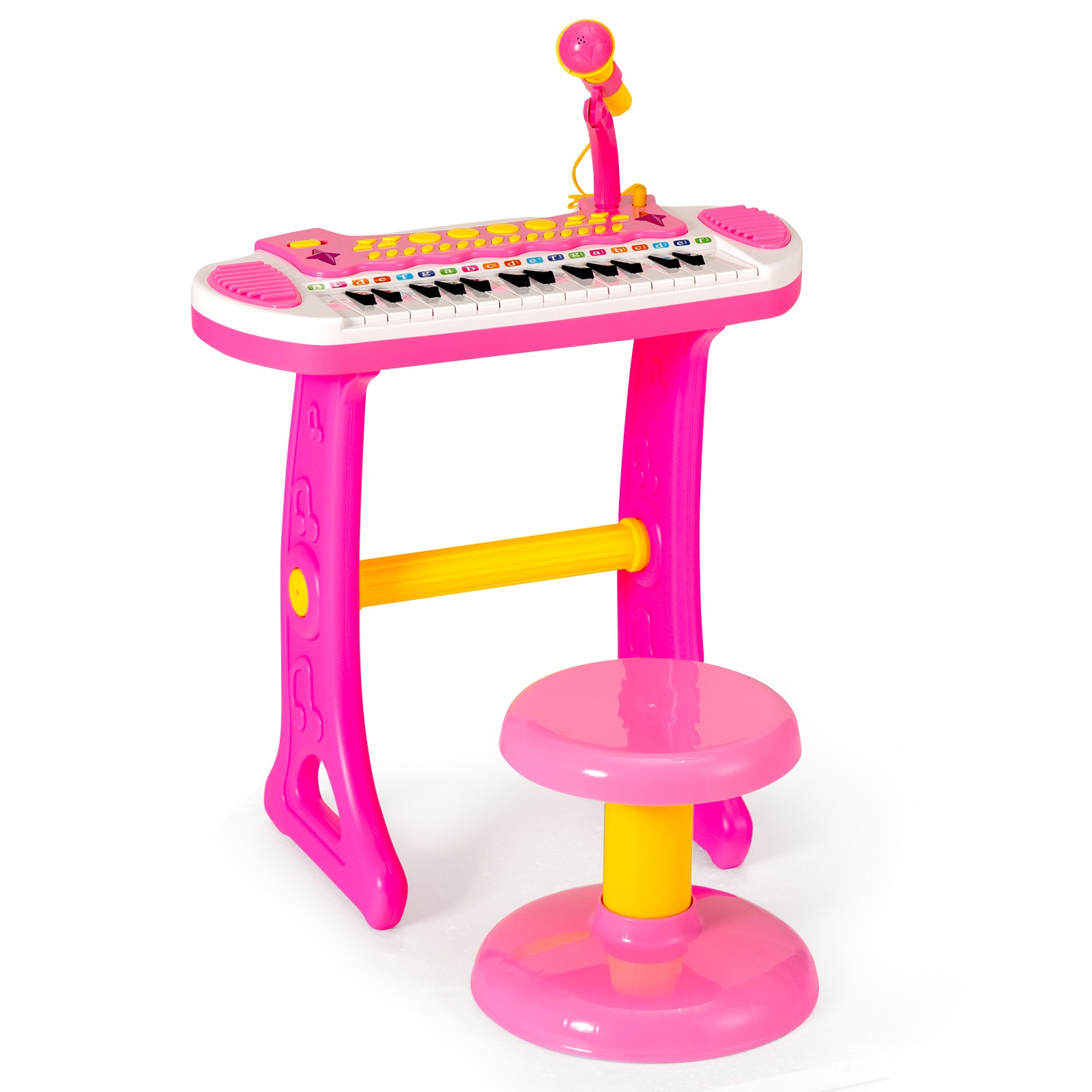 31 Key Kids Piano Keyboard Toy Toddler Musical Instrument w/ Microphone Pink