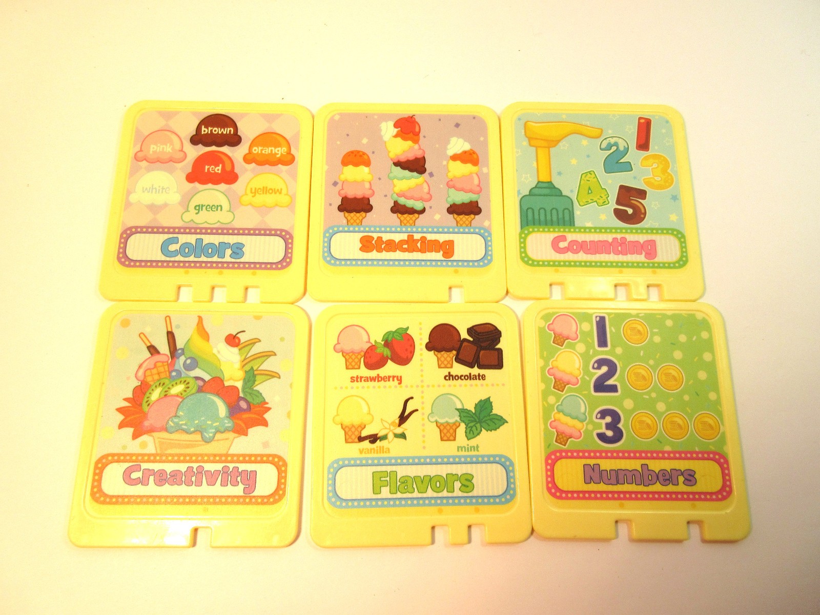 LeapFrog Scoop And Learn Ice Cream Cart Replacement 6 Double Sided Menu Cards