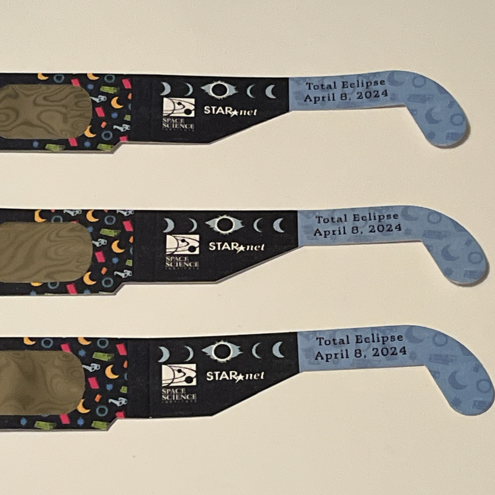 Solar Eclipse Glasses ISO 12312-2 Certified | April 8 2024 | Lot of 3 | Unfolded