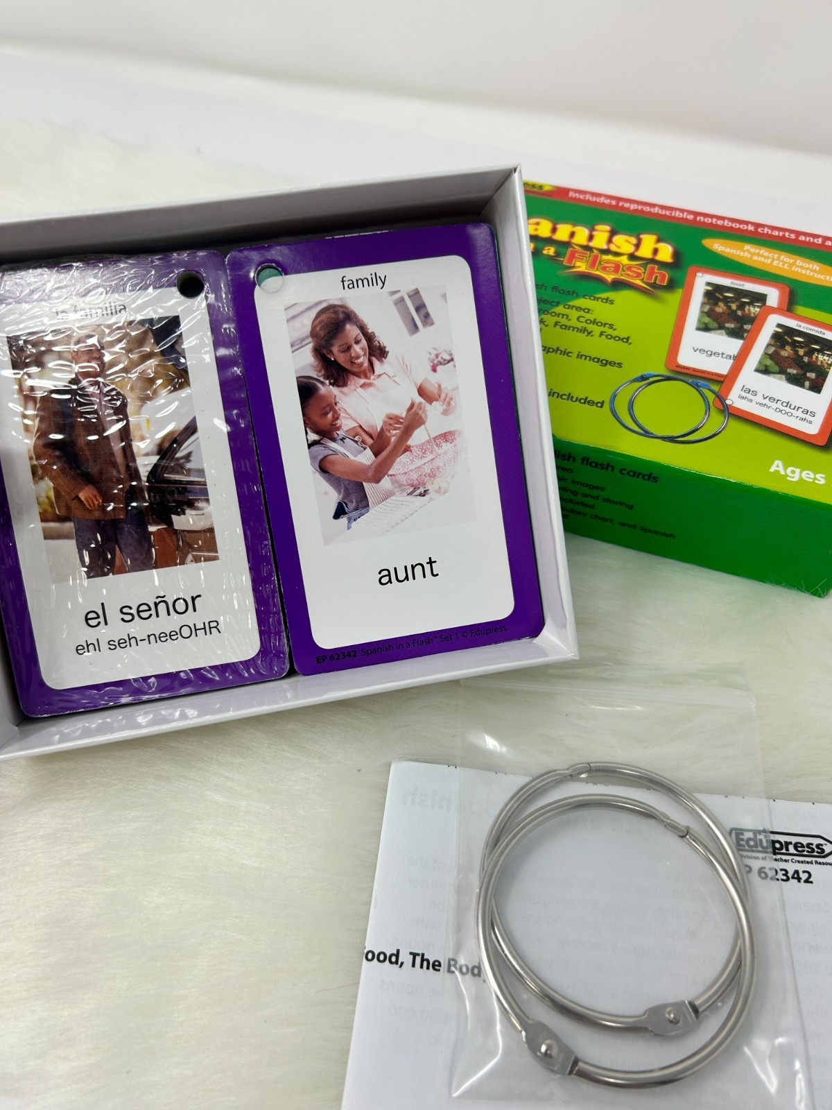 Spanish in a Flash Set 1 Edupress EP 62342 MISSING 2 CARDS