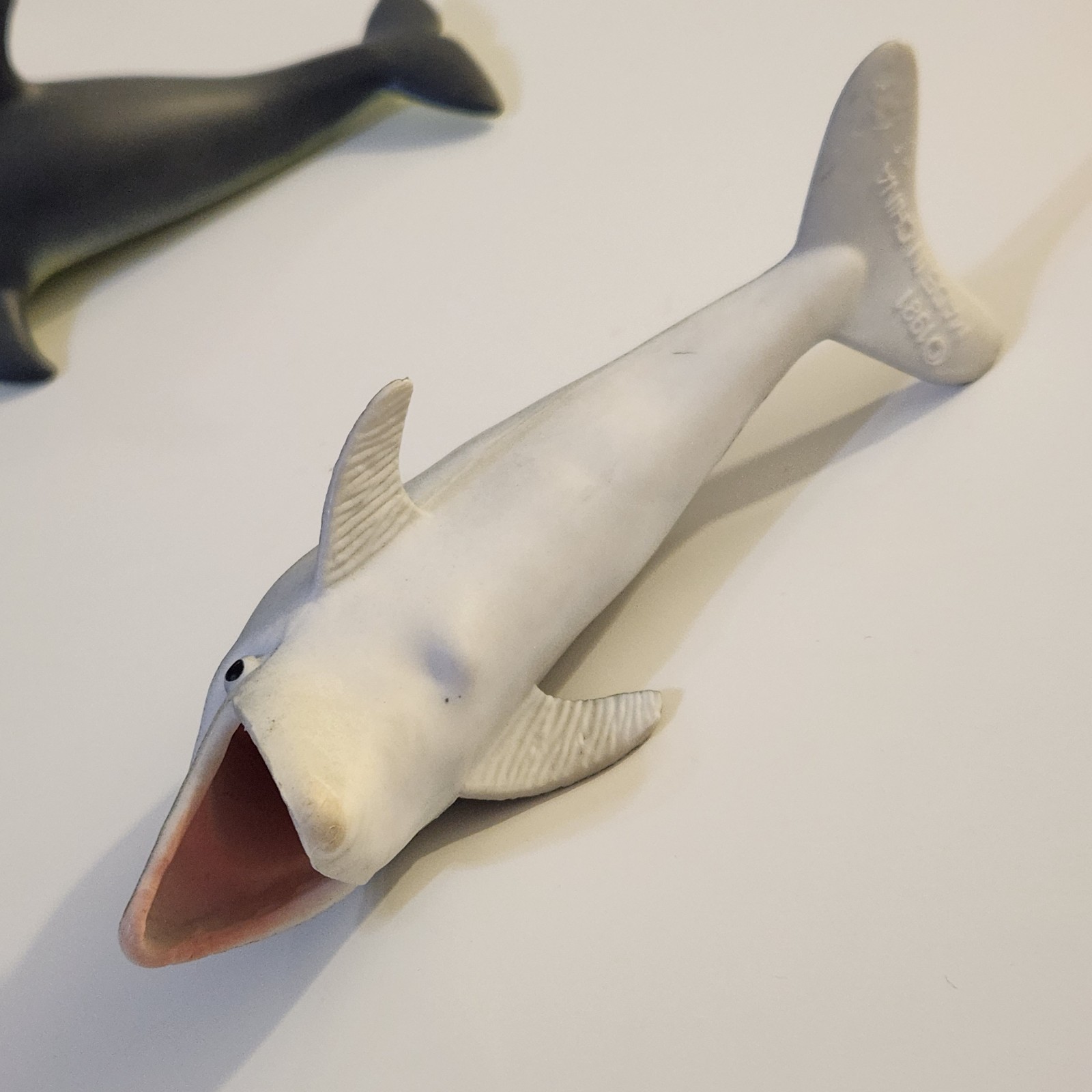 Lot Of 3 Plastic Rubber Dolphin Figures Gray 5.5″ 1981 Vintage (T)