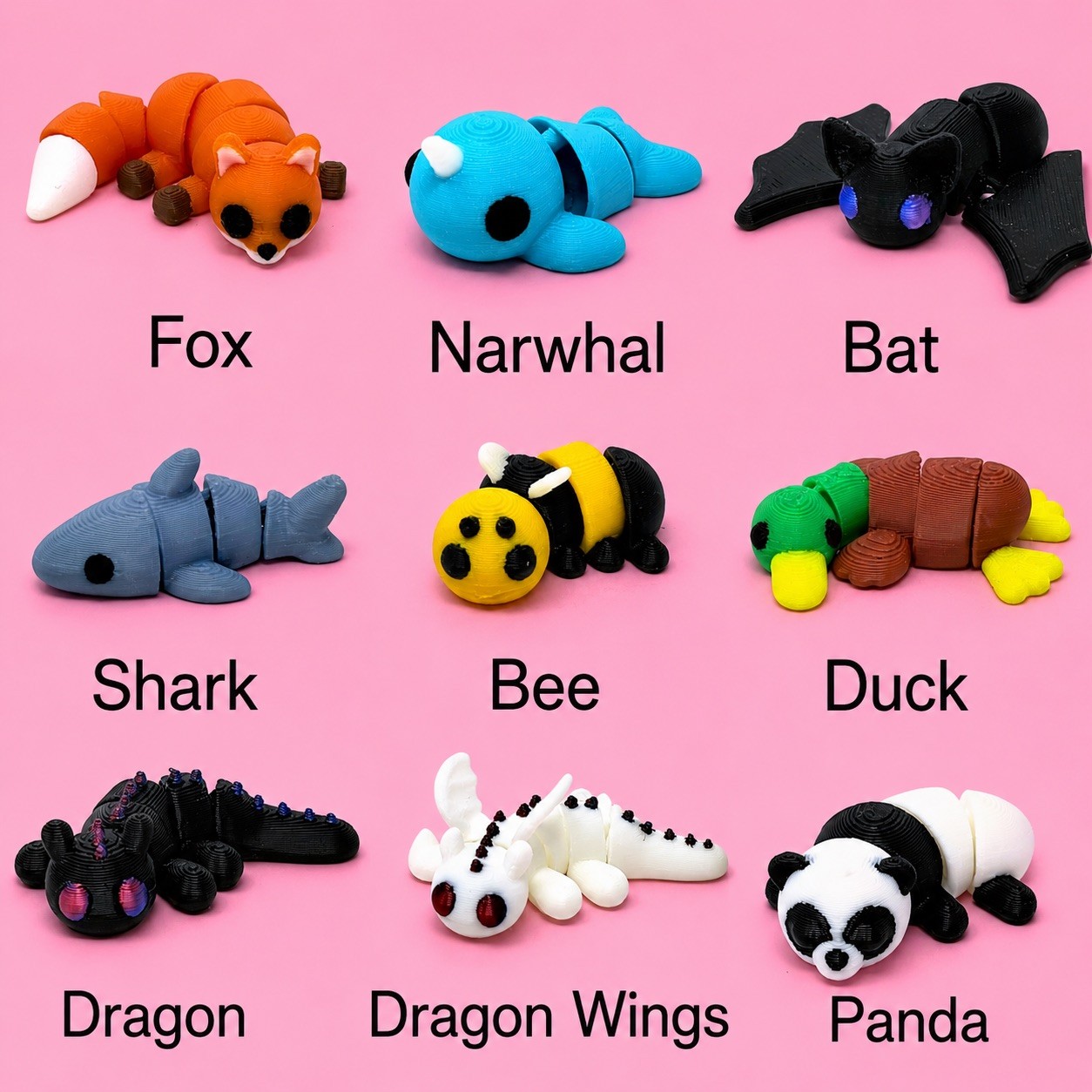Mini Pocket Pets 300 Mystery Pack: Sensory Fidget Animal Toys – 3D Printed PLA