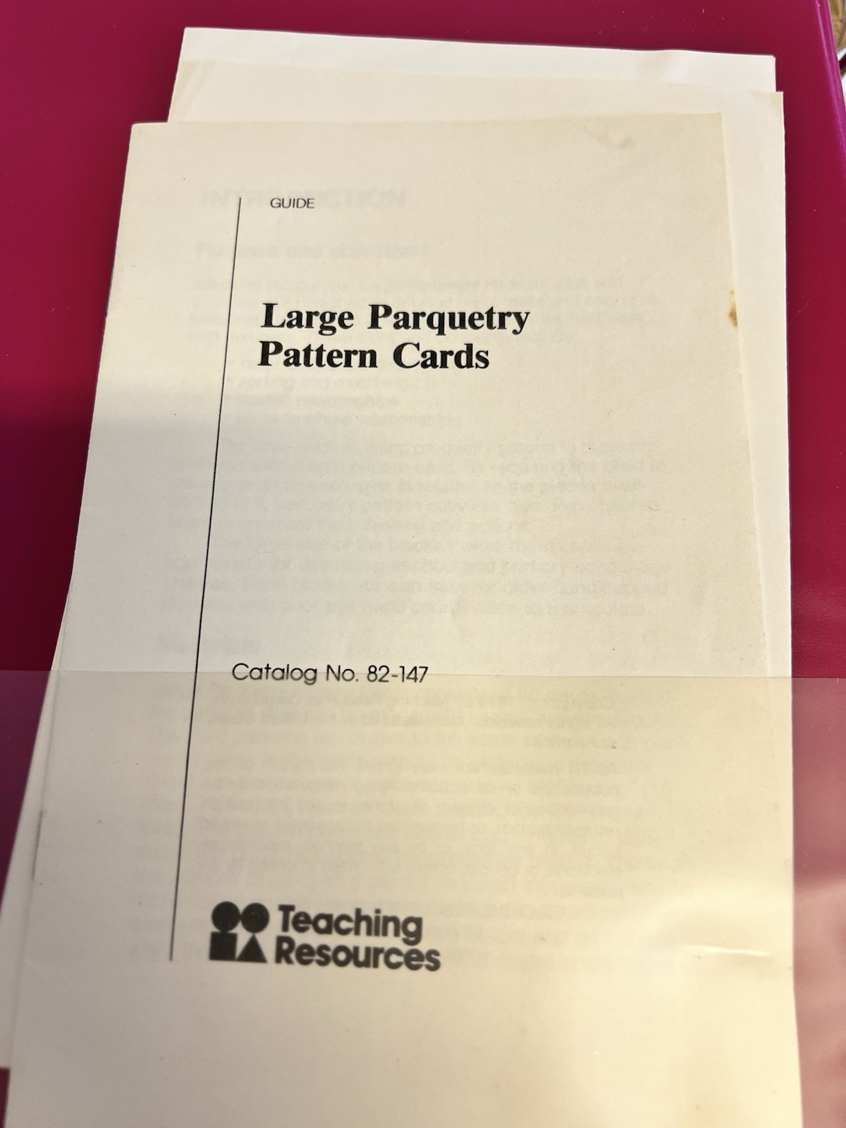 Large Parquetry Pattern Cards Teaching Resources + Plastic Shape Pieces Set