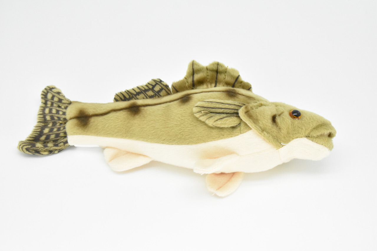 Plush Walleye, Realistic Stuffed Fish, Soft, Toy, Pillow, Gift, 10″ F2003 BB60