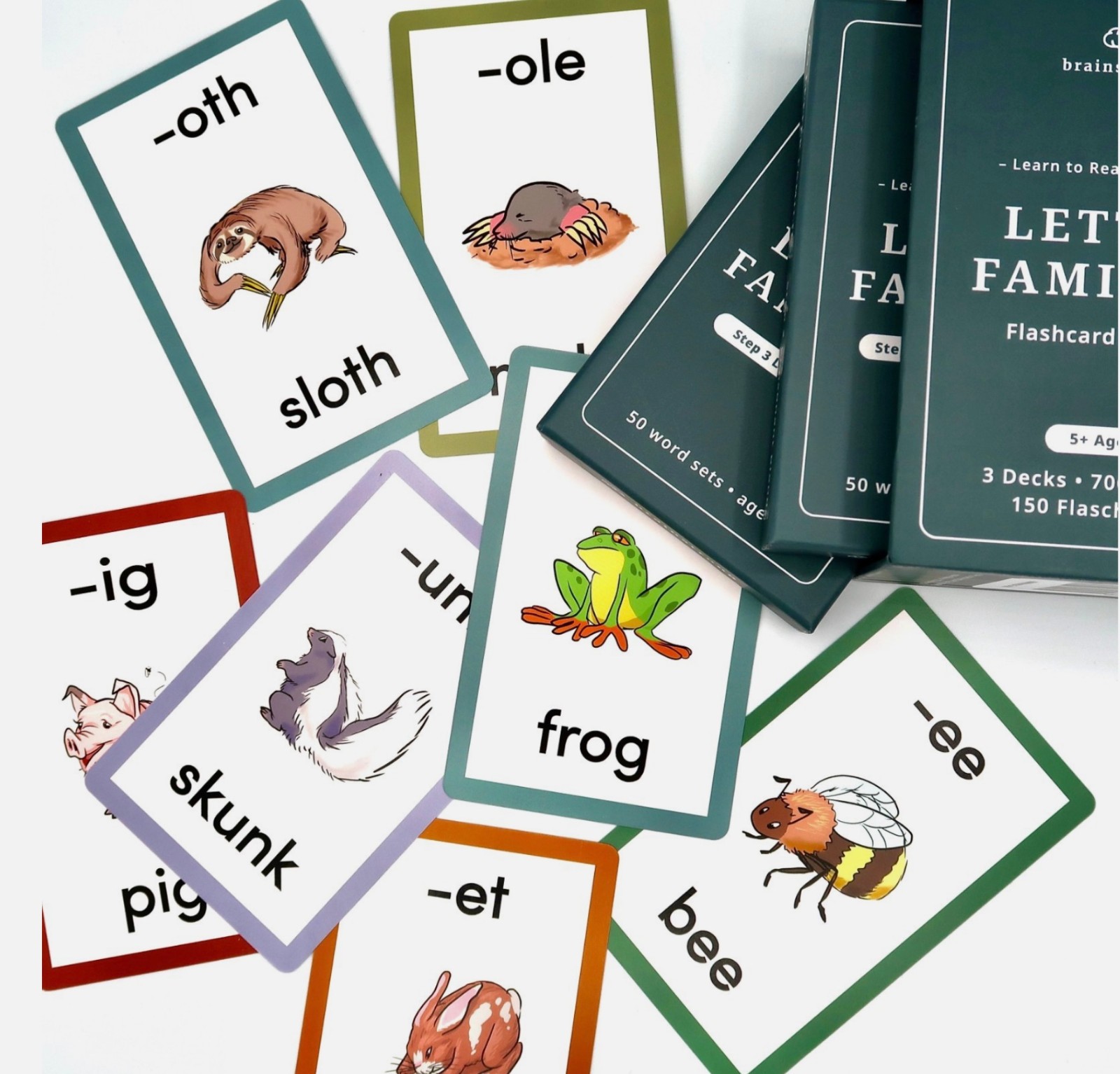 Brainstrong Letter Families Box Set • Phonics Flashcards • Ages 5-7 • Homeschool