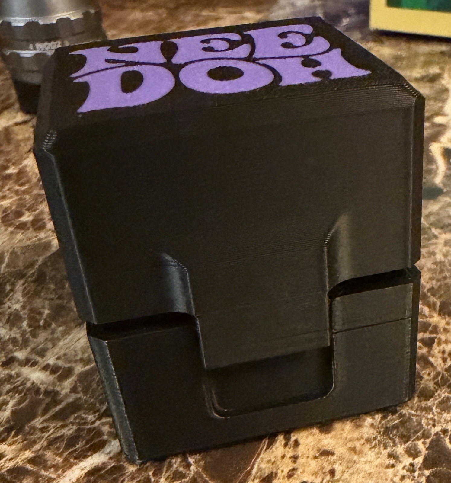 3D Printed Protective Storage Case For NeeDoh Teenie Cool Cats (Purple & Black)