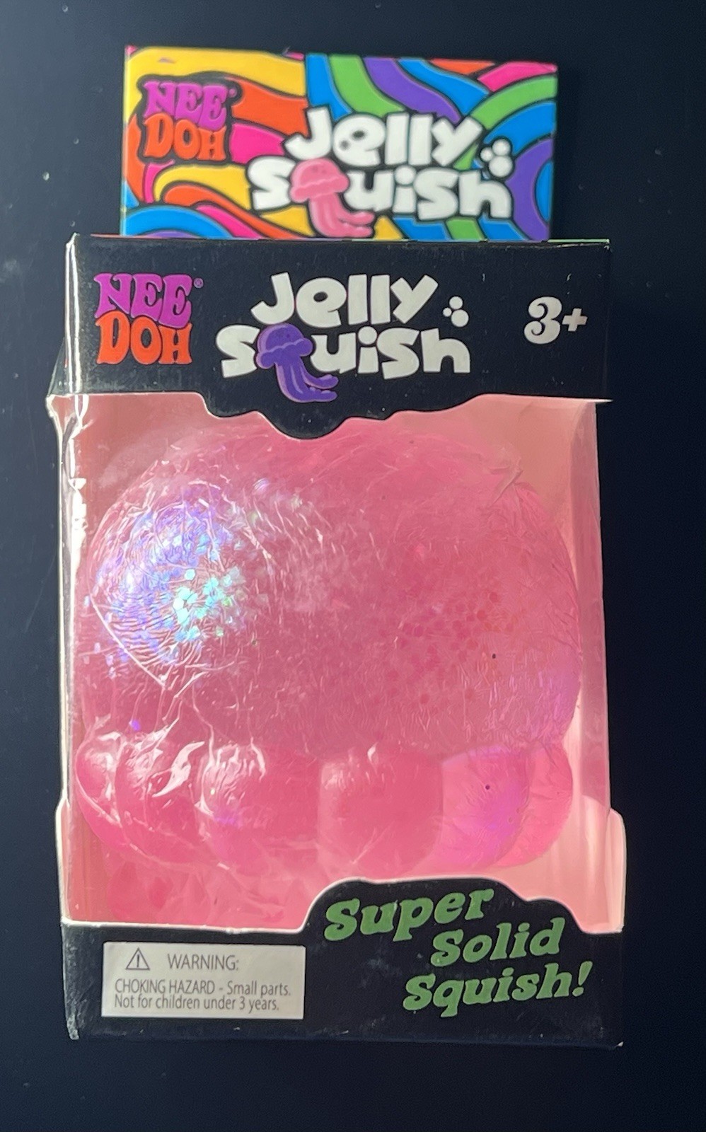 Pink NeeDoh JELLY SQUISH Sparkle Jellyfish Squishy Nee Doh