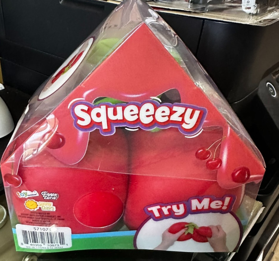 Sunny Days Squeezy~ Red/Green Cherries Squeeze Fidget Toy