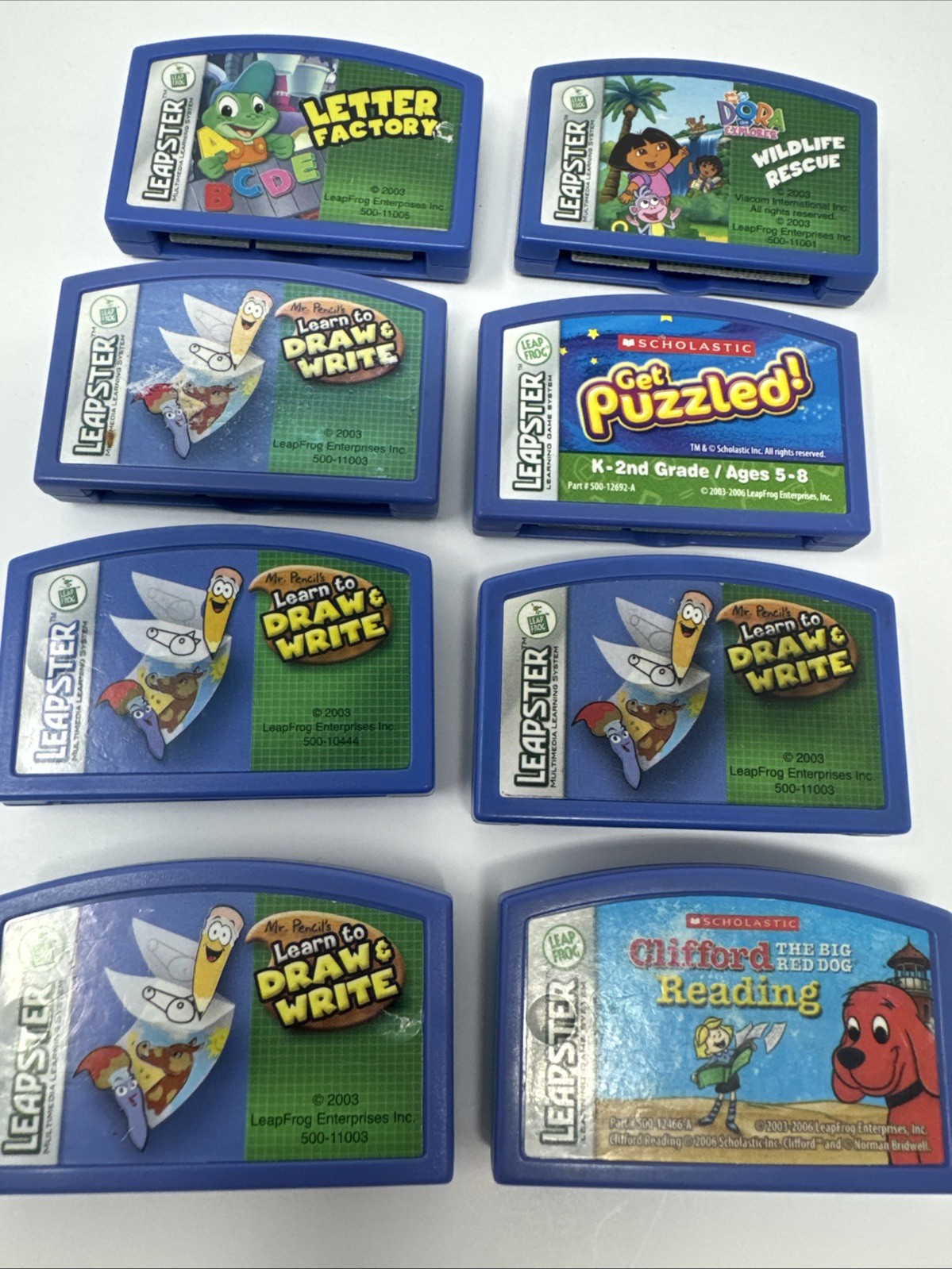 LeapFrog Leapster Learning Game Lot of 8 Games (5 Titles) Pre-K–2nd Grade