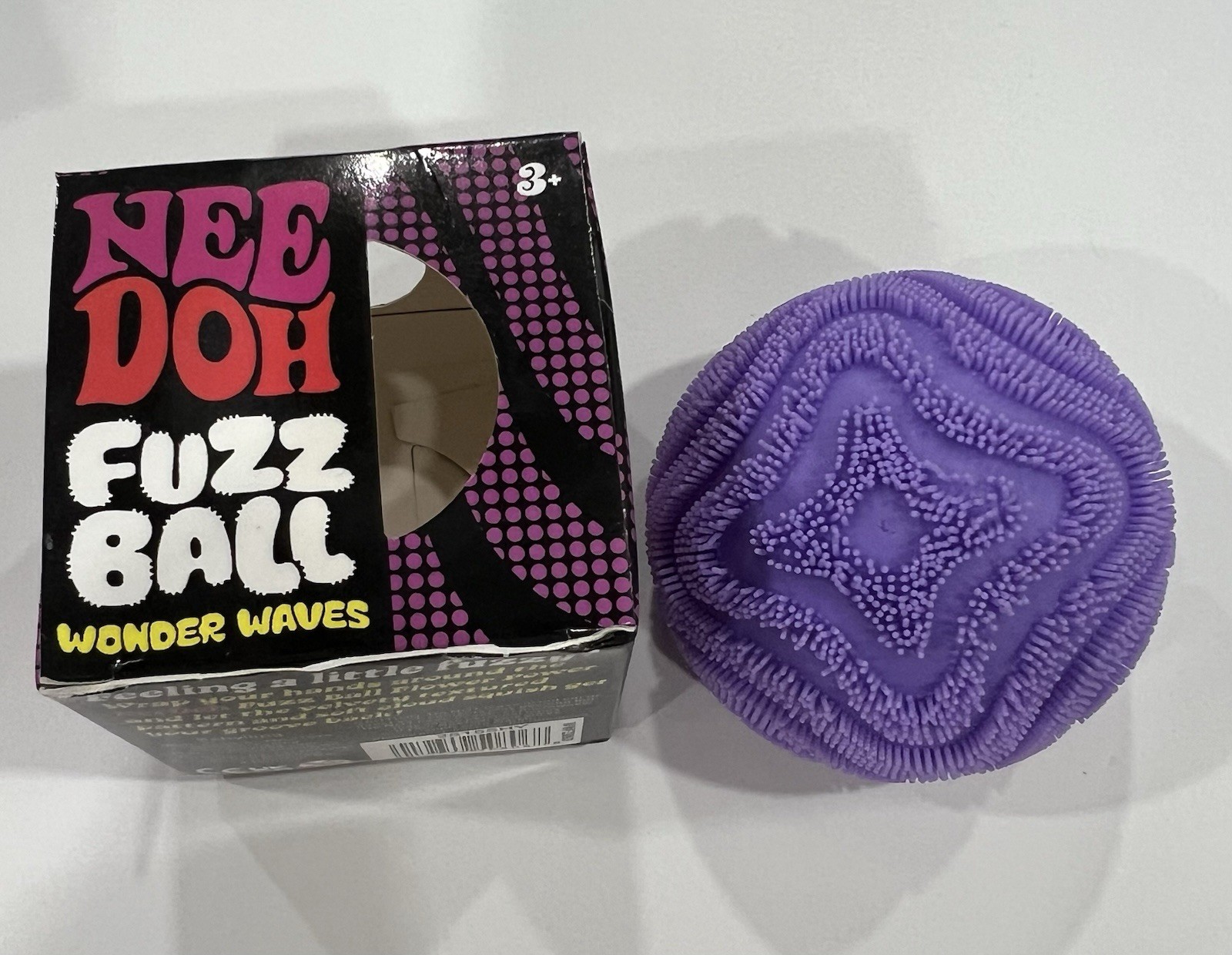 NeeDoh Fuzz Ball Wonder Waves Purple Sensory Toy with Velvet Texture Schylling