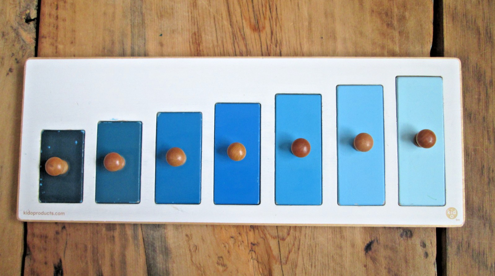 Kidoproducts Wood Rectangular Puzzle Kid O Shapes Blue Rectangles Simple 7-Piece