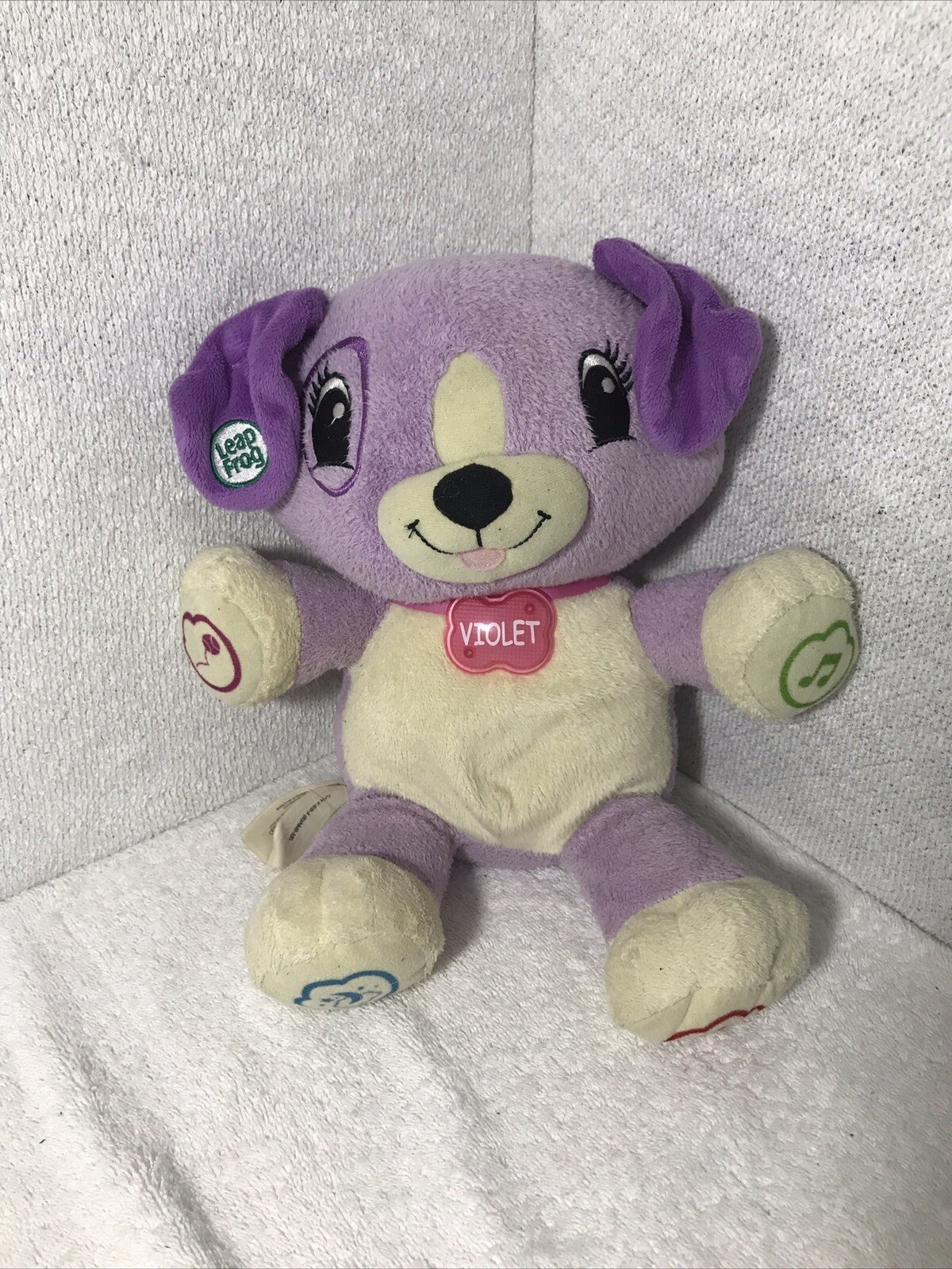 LeapFrog My Pal Violet Purple Plush Dog Talks Music Learning Interactive Toy Fun