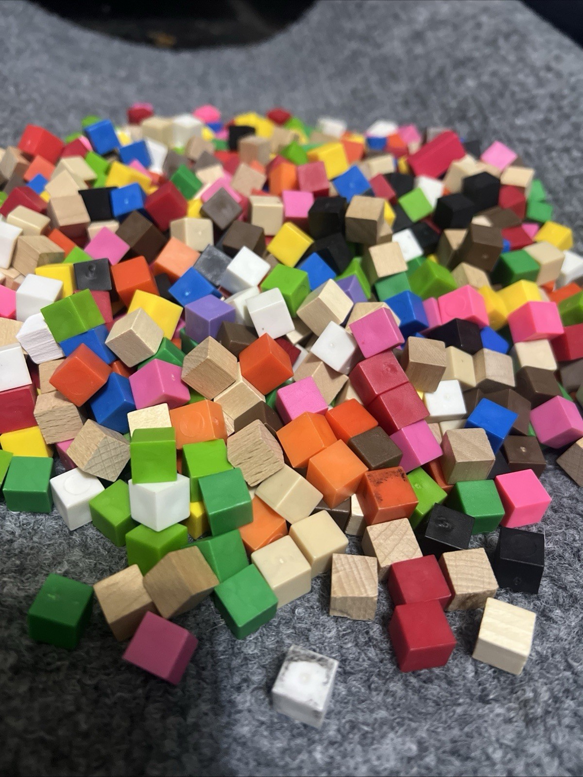 Lot of Approx.2lbs Of Mixed Color Math Counting Cubes