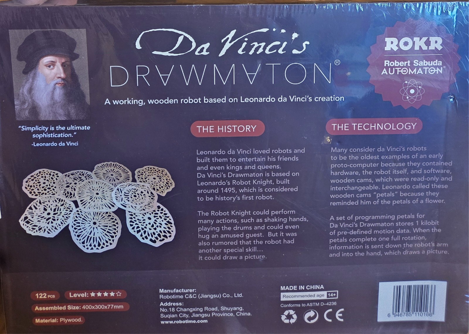ROKR Da Vinci’s Drawmaton (The Gambler) Wooden Robot Robert Sabuda Automaton NEW