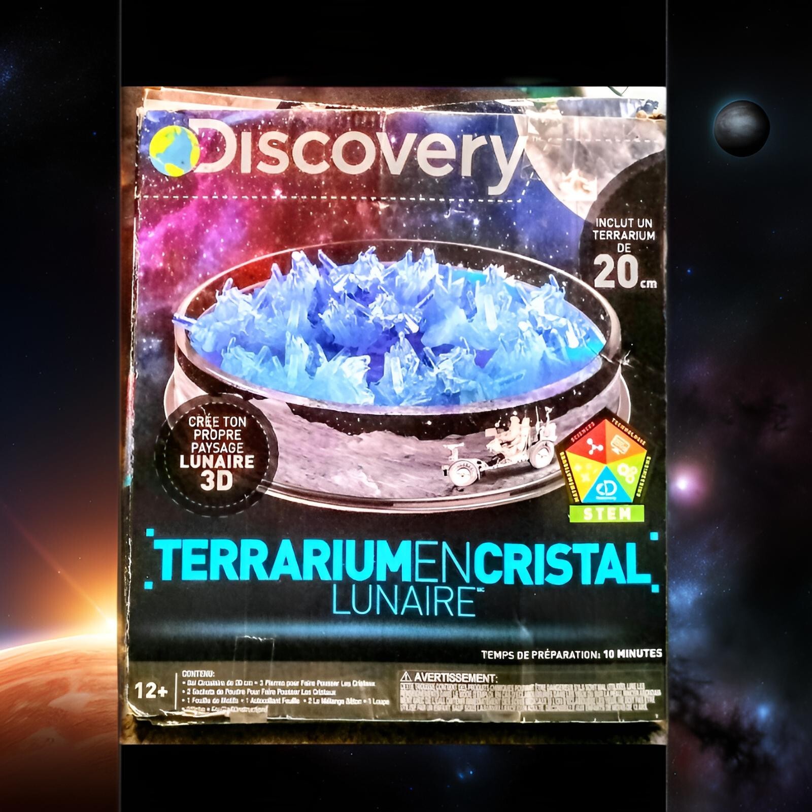 3-D Lunar Crystal Terrarium W/Moon Landscape Base*Planetary Poster* Kid To Adult