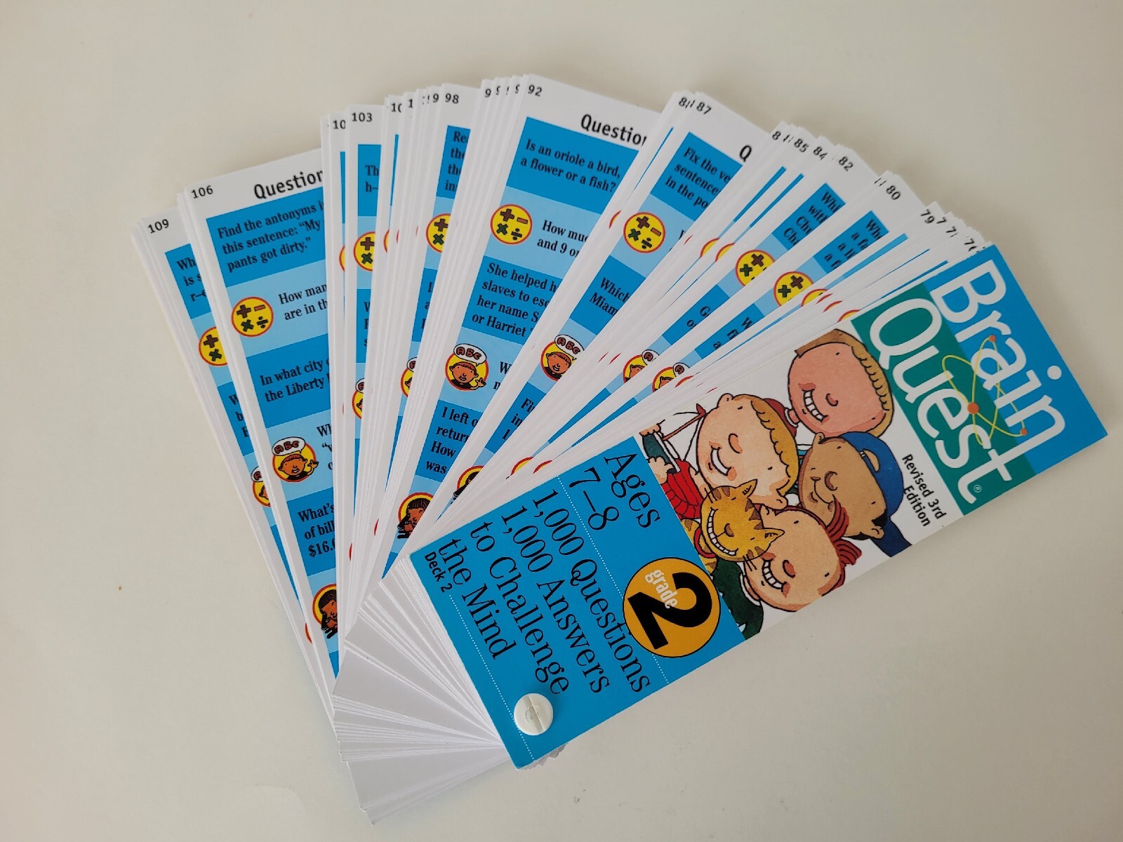 Brain Quest Q&A Cards Grade 2 (Deck 2 only) Revised 3rd Edition Ages 7-8