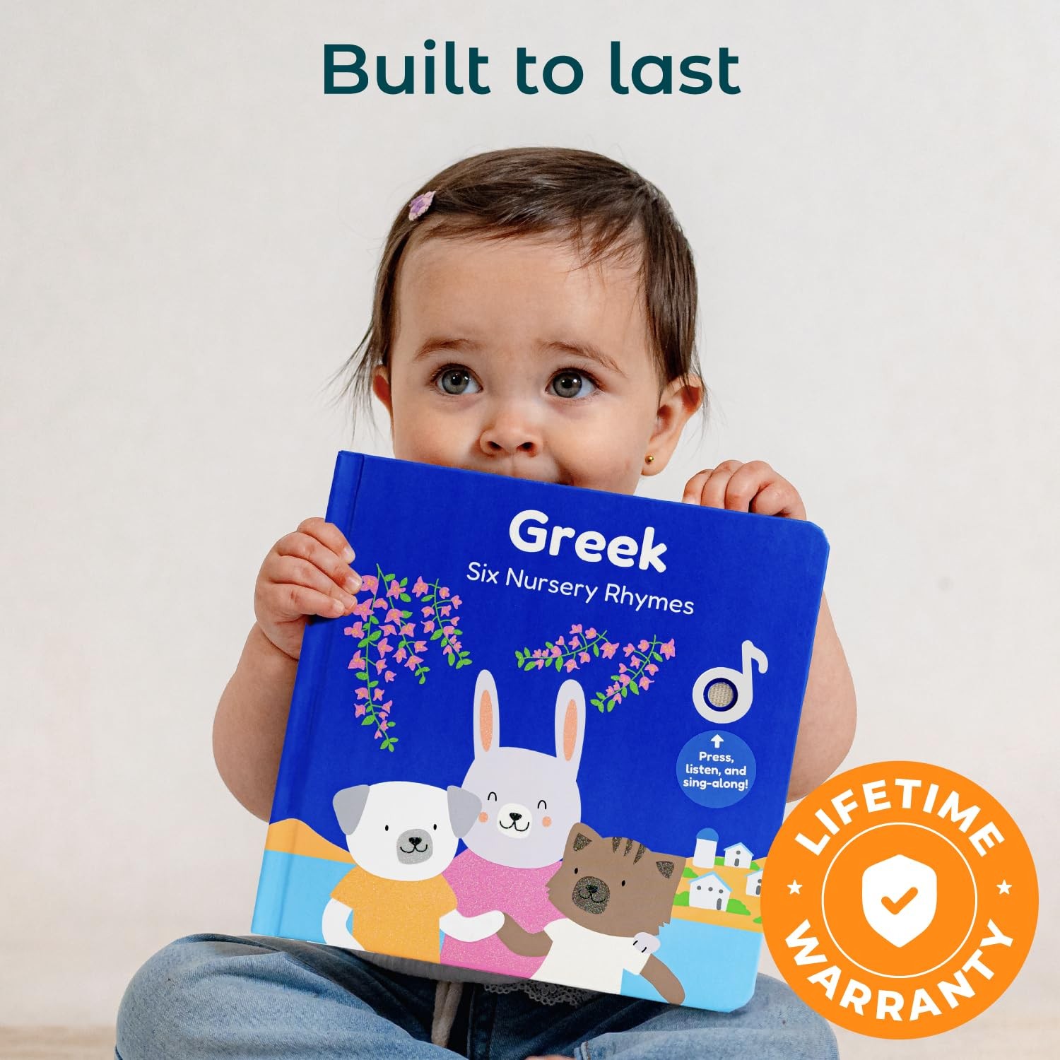 Cali’s Books Greek Nursery Rhymes – 8x8x0.75 inches, White With Pink Accents