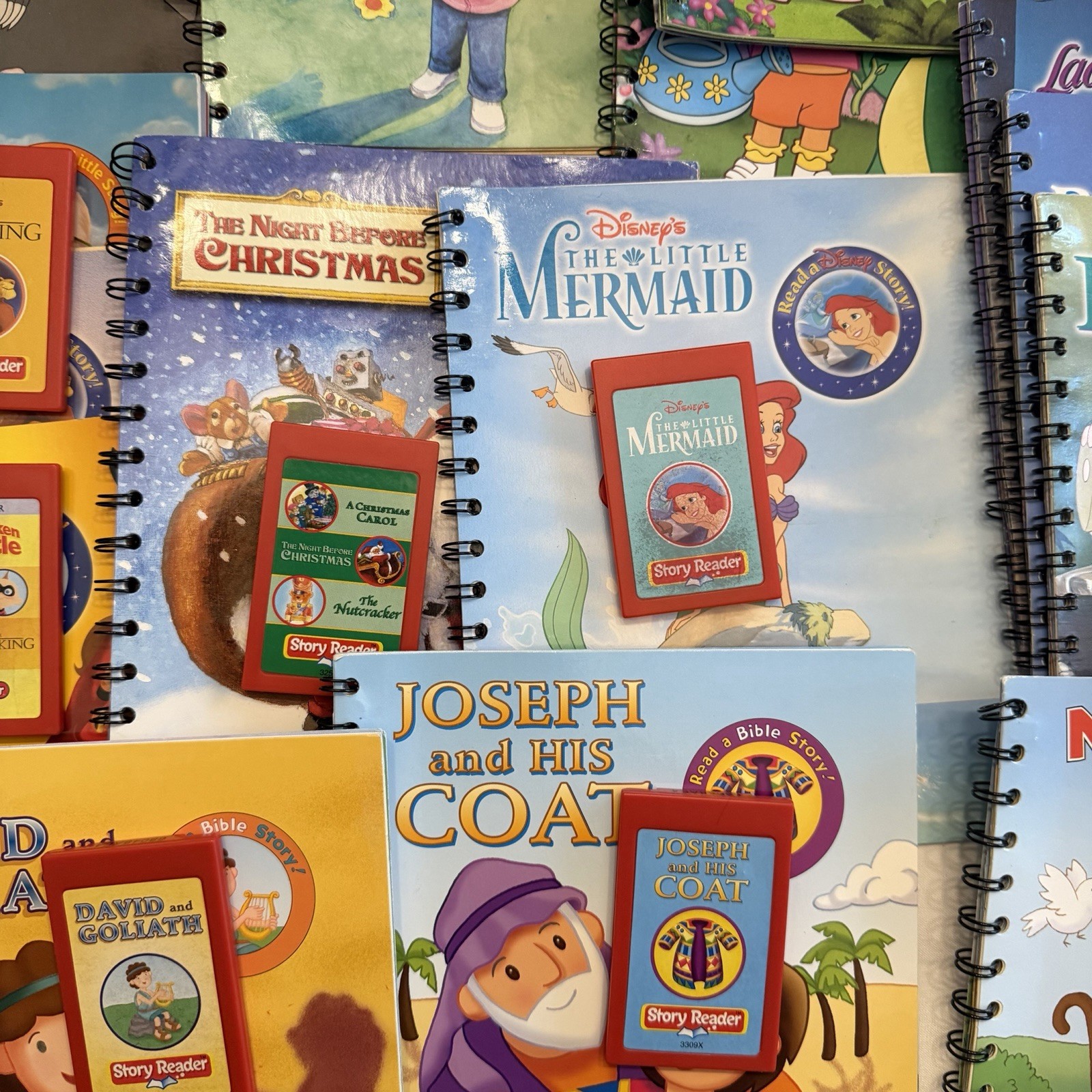 Children’s Story Reader System Lot- 24 Books, 12 Cassettes, and Backpack