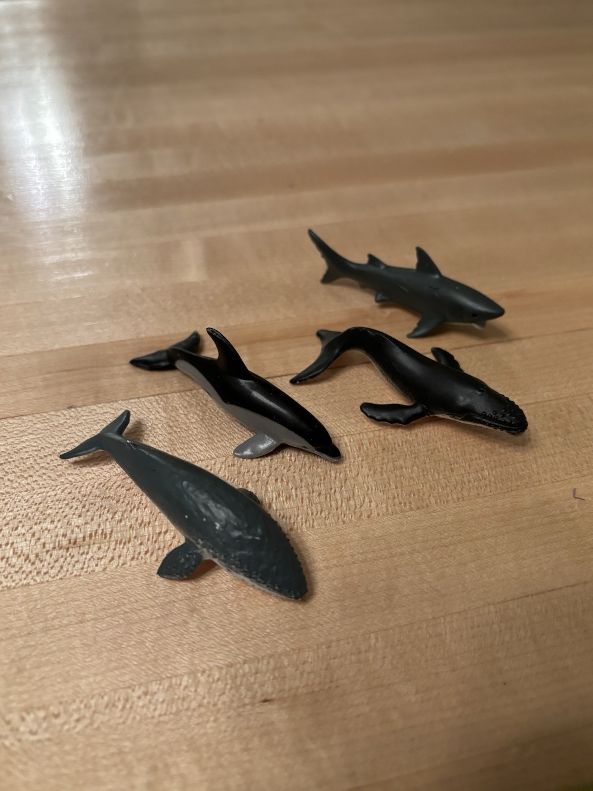 Safari Ltd Dolphin Blue Whale Humpback Whale Plus Unbranded Shark 3” Ocean Set
