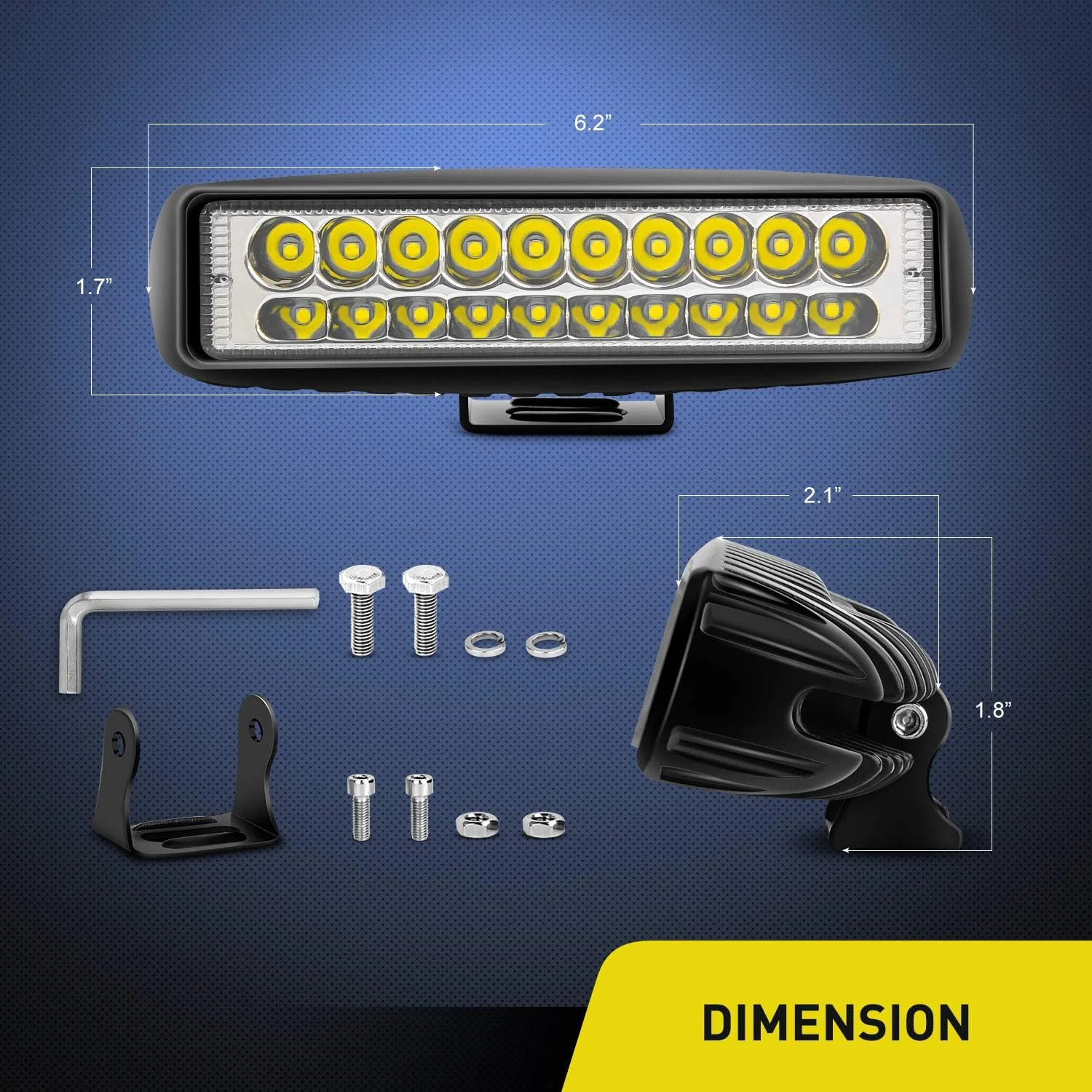 2PCS 6 Inch 60W LED Pod Spot Lights Off Road Fog Lamps for Jeep Truck ATV