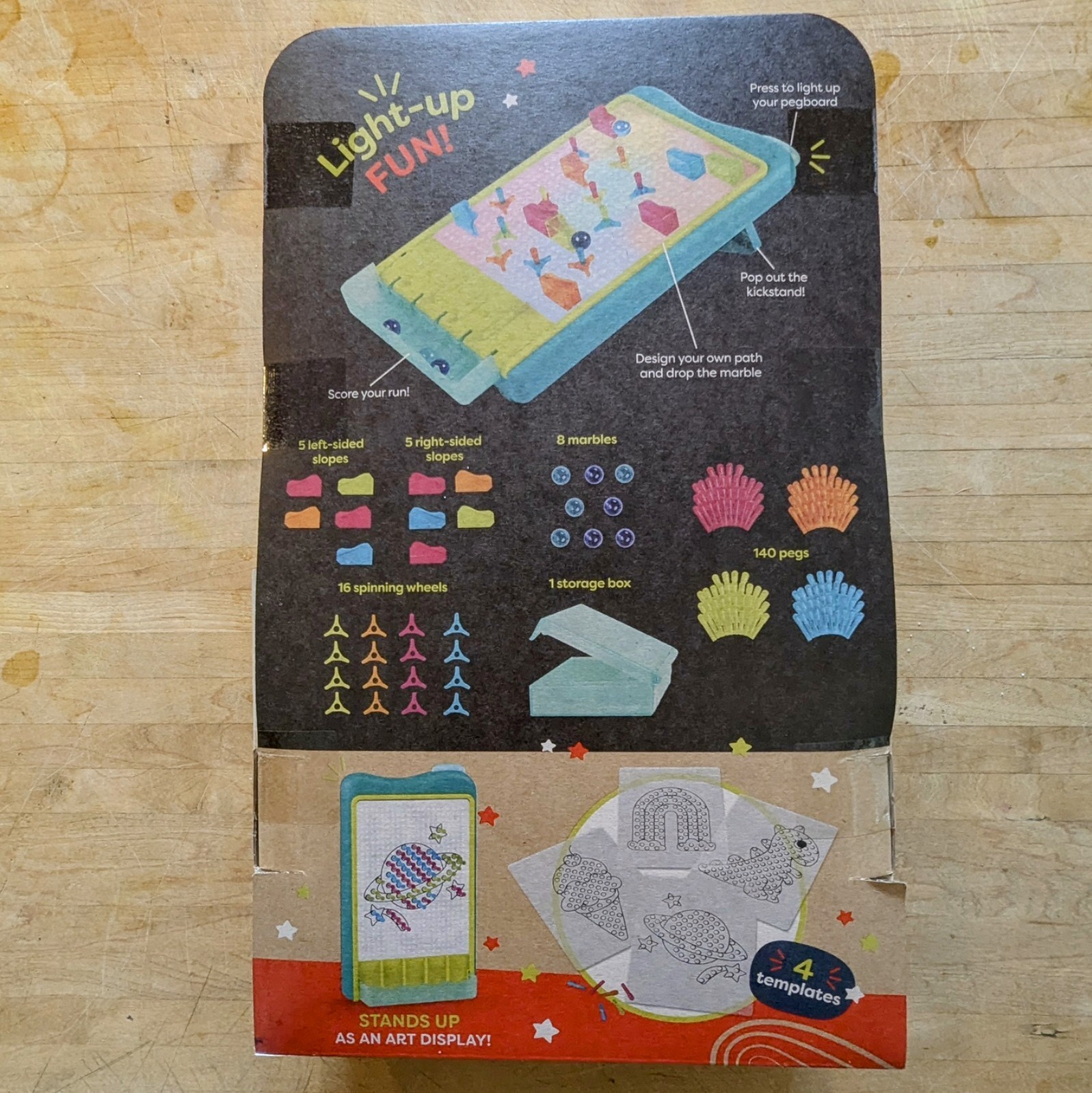 B Toys Light-Up Marble Drop & Peg Art Playset, Educational STEM, Kids 4+, NEW