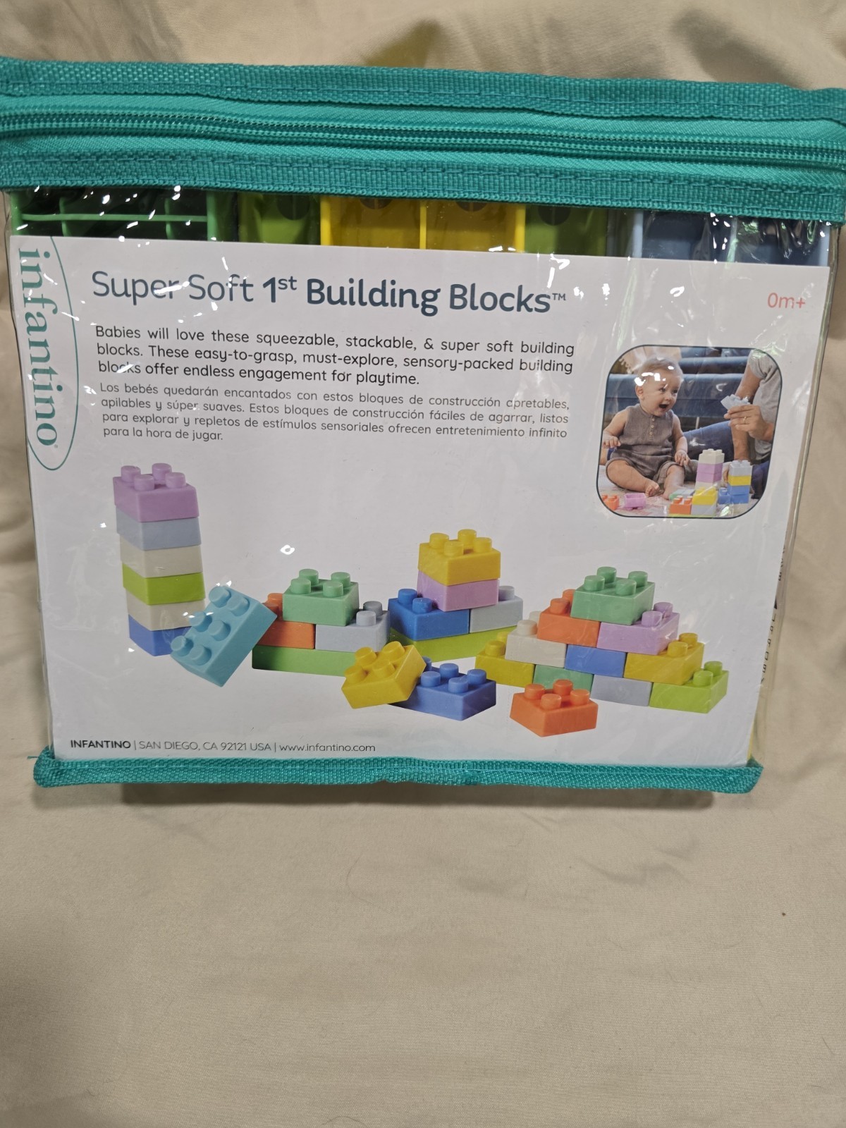 Infantino Super Soft Baby 1st Building Blocks Unisex Multicolor 25 Blocks