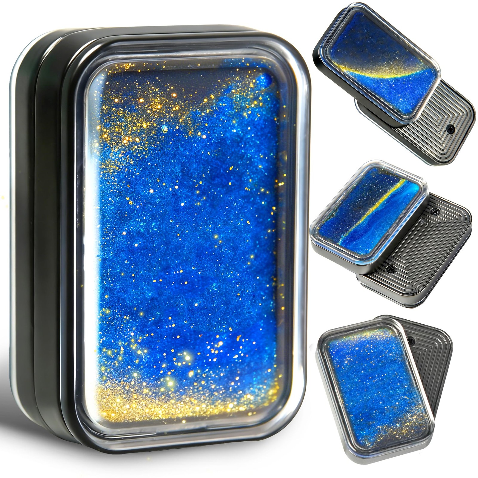 Kyerivs Liquid Fidget Slider Toy for Adults, Metal Magnetic Fidgets Cool Blue