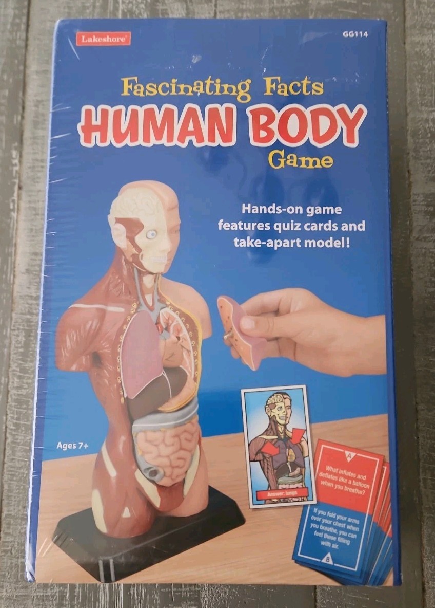 Lakeshore Fascinating Facts Human Body Game GG114, Learning Quiz Card FIgure NEW