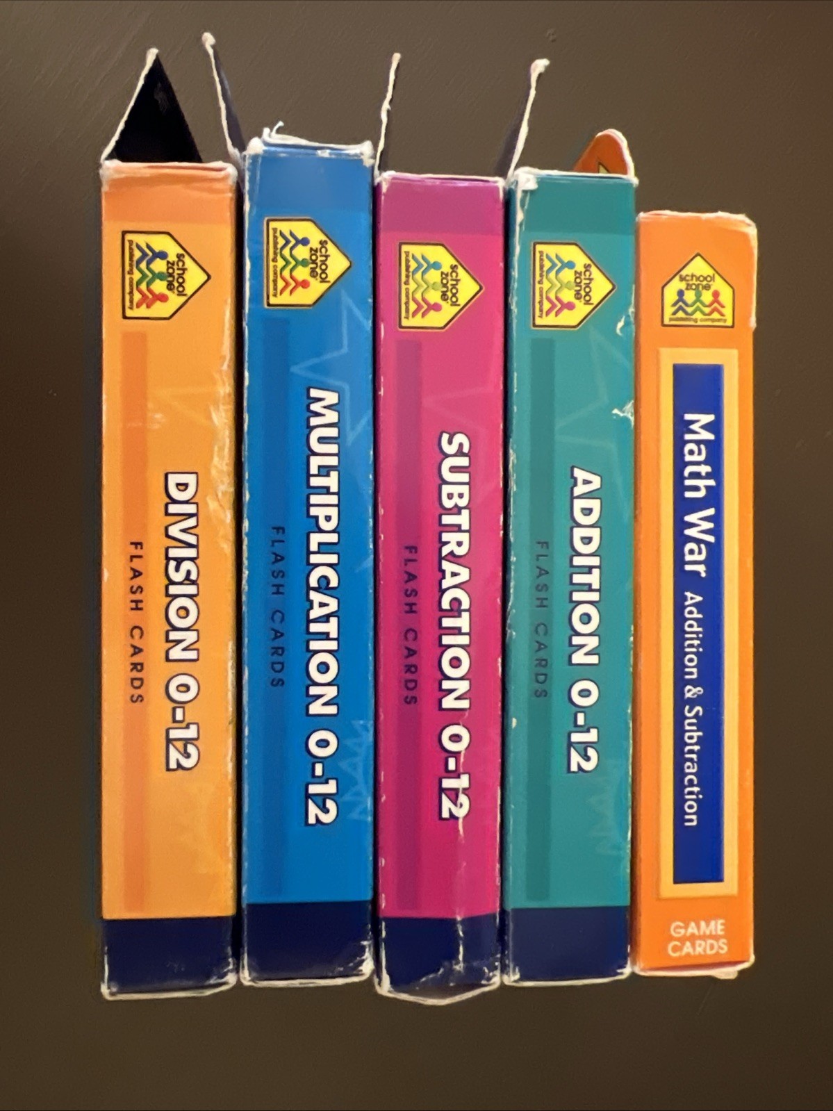 School Zone Multiplication Subtraction Addition Division 0-12 Flash Cards LOT 5!