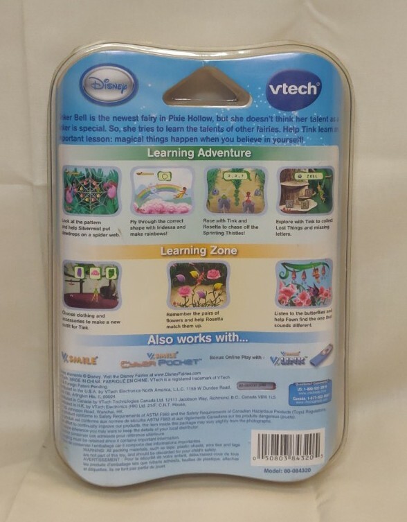 Vtech VSmile Motion Active Learning System Disney Fairies Tinker Bell New in Box
