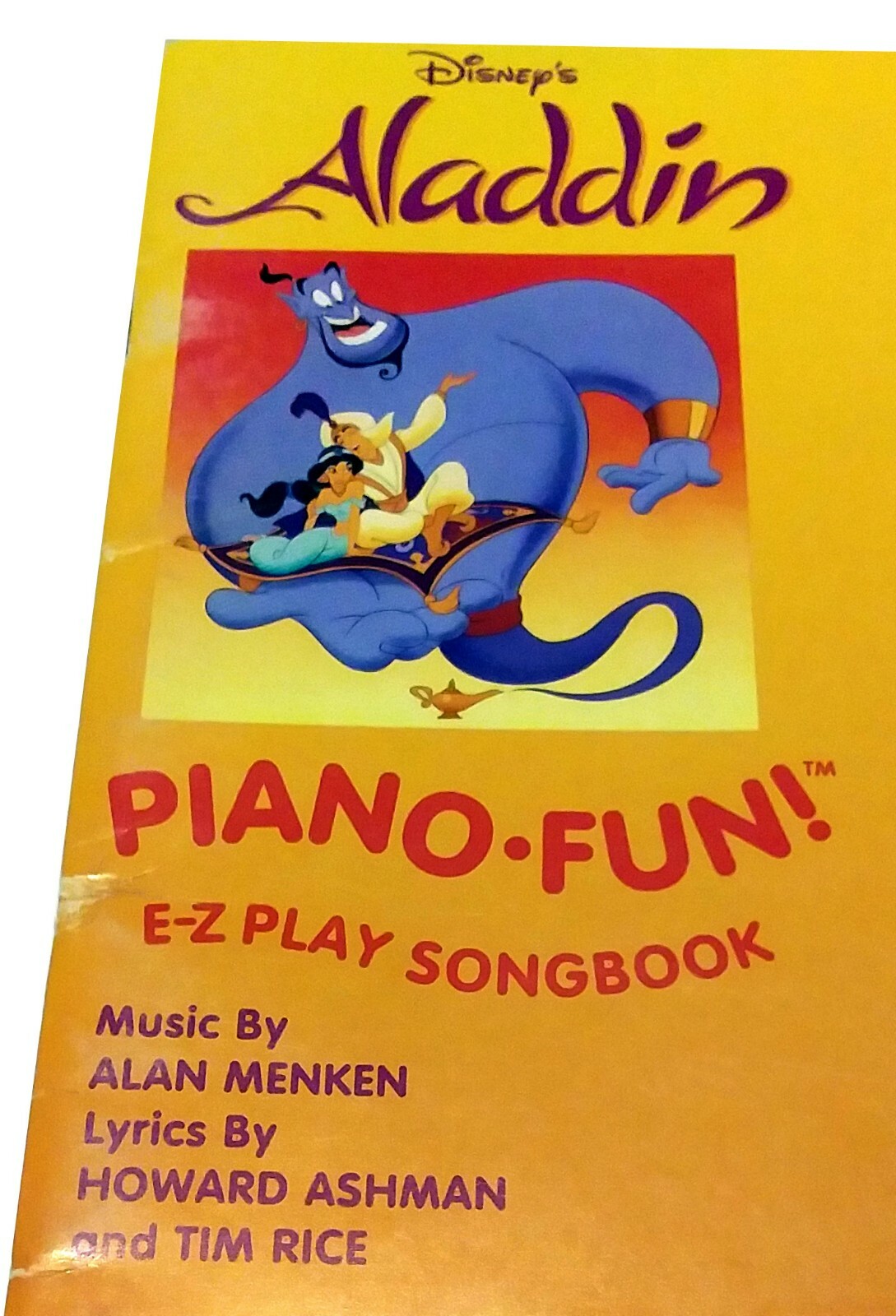 RARE VINTAGE DISNEY ALADDIN PIANO FUN EZ PLAY SONGBOOK NOTEBOOK + PICTURES 1975