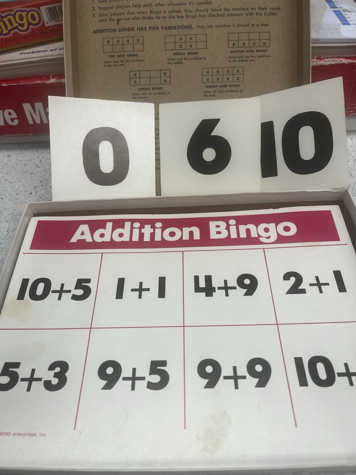 VTG 70s Addition Bingo Game 36 Players Educational Homeschool Learning