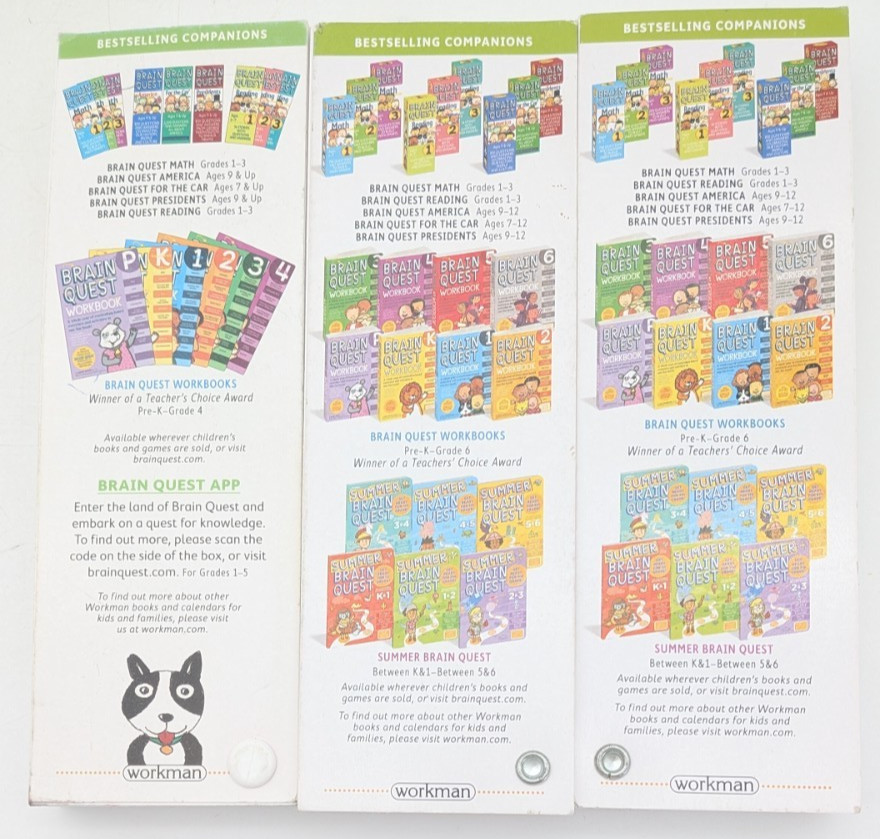 Brain Quest Card Deck Lot 3 Ages 9-11 Grade 4/5 Educational Homeschooling Q&A