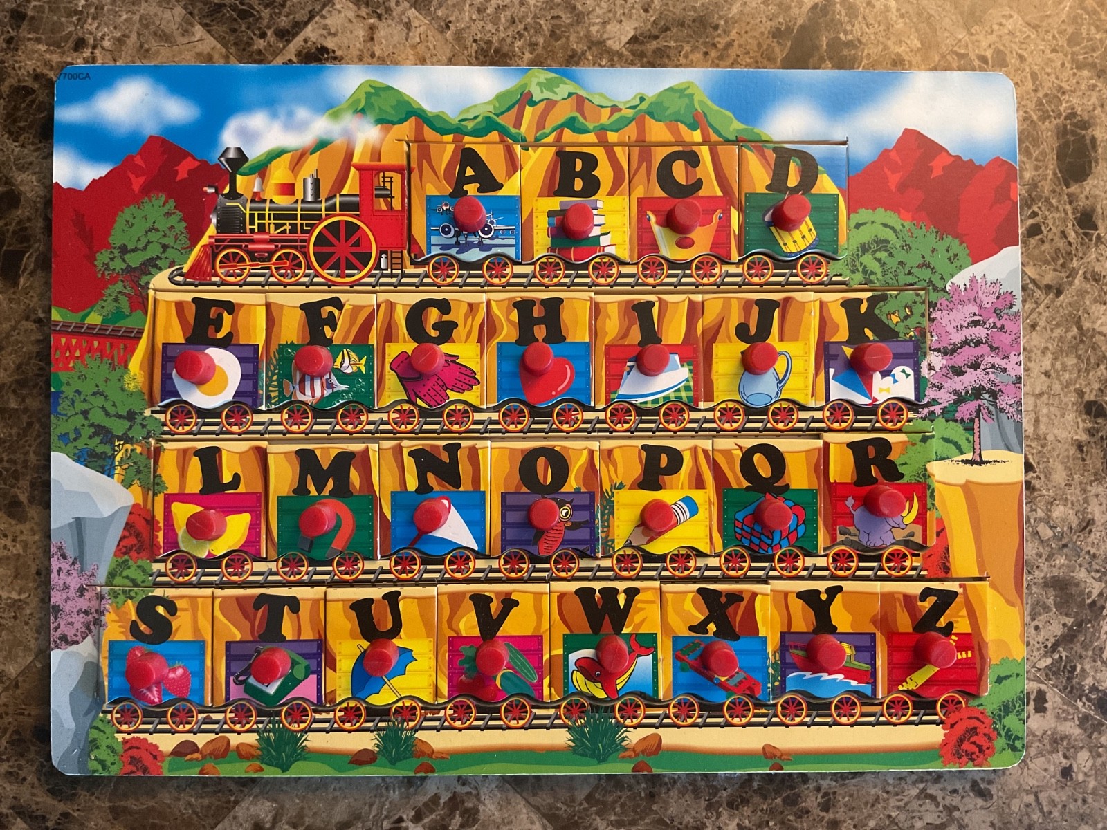 Lot of 4 Educational Wooden Peg Puzzles: Numbers, Letters, Vehicles, & Animals