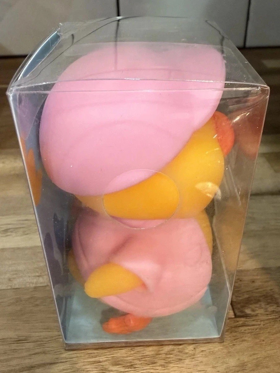Viral Squishy Duck Anxiety Relief Toy Pink Hat Stress Squeeze Adorable NEW