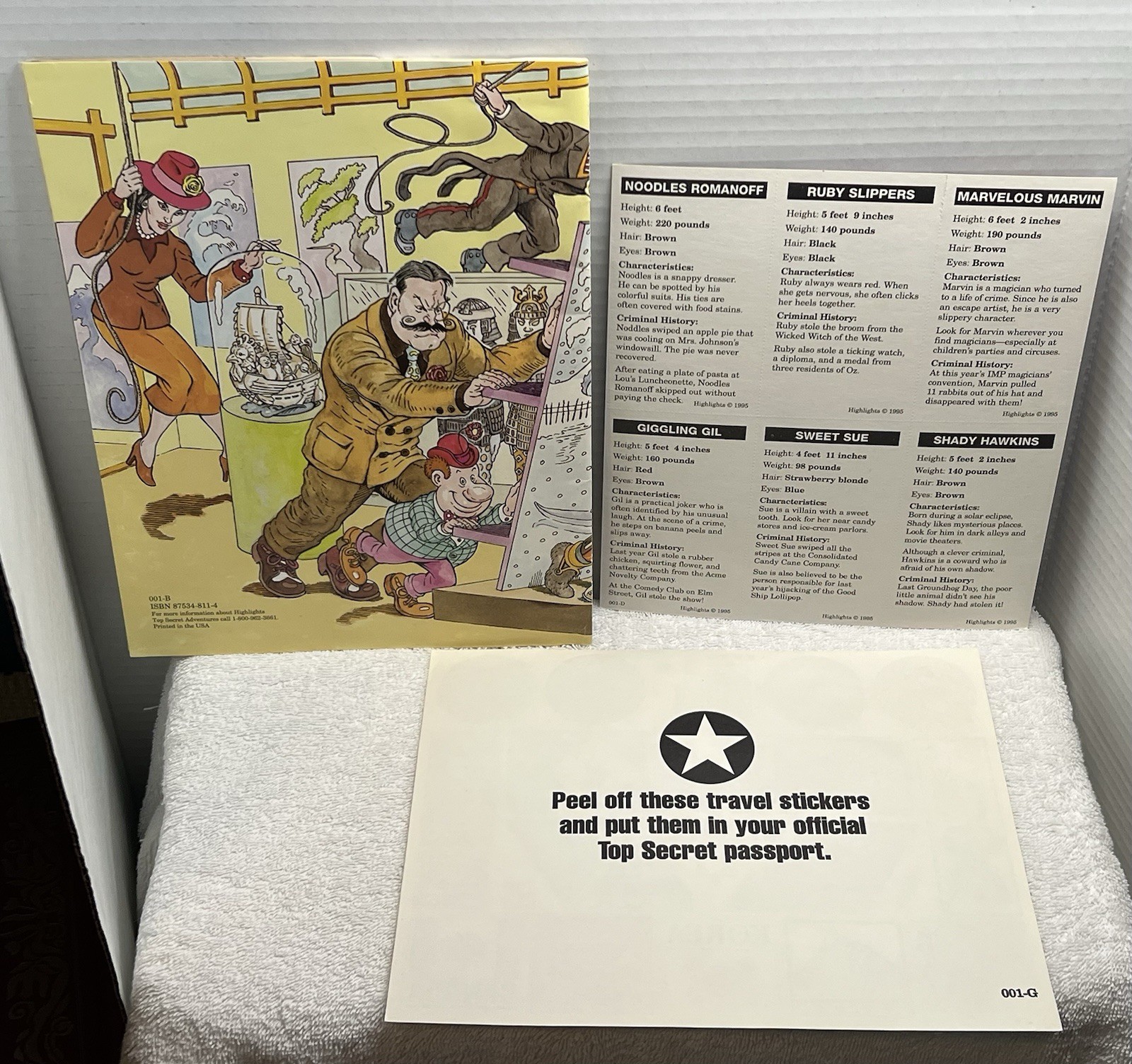Highlights Magazine Japan 1995 Top Secret Adventures Kit Book/Stickers Complete